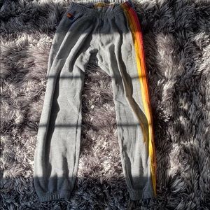 aviator nation 5-stripes gray sweatpants